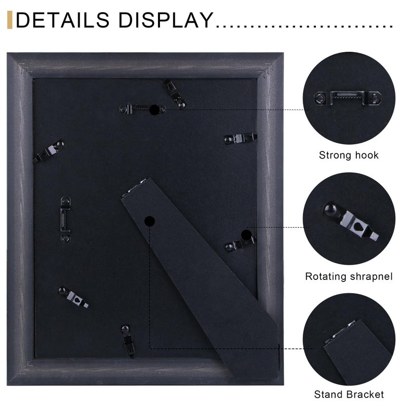 Abtgt Vintage Style 8x10 Picture Frames, Made of Tempered Real Glass for Tabletop or Wall Mount, 8 x10 Photo Frame for Home Decor, Black - Image 5